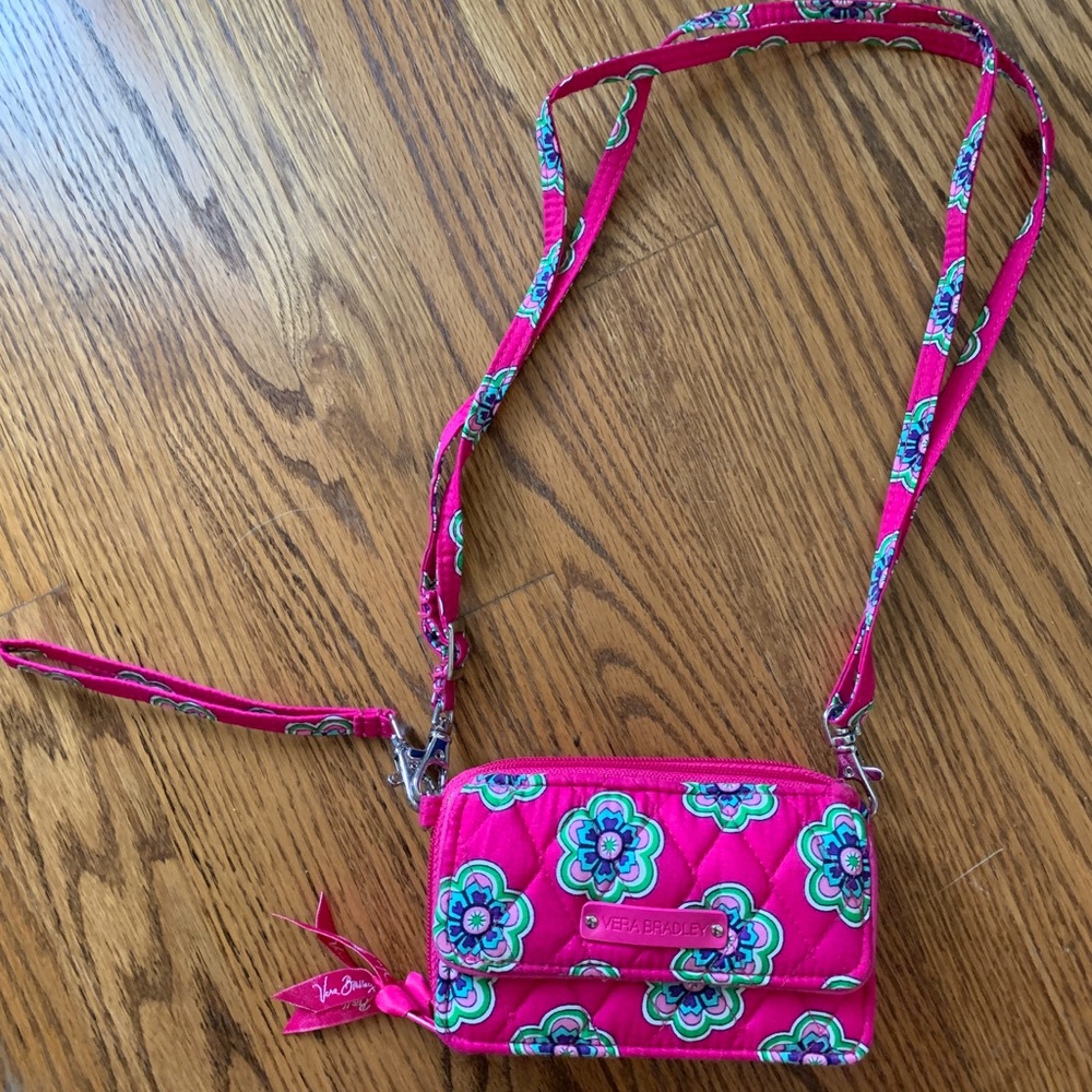 Vera Bradley cross body wallet hot pink